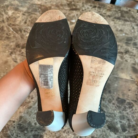 Taryn Rose Leather Heels Napa Mesh Open Toe Spectator US 8 EUR 38.5​ - Picture 6 of 10